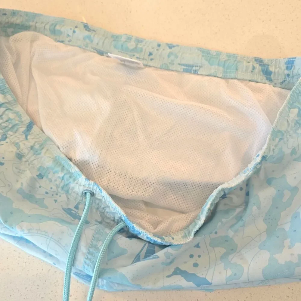 Vineyard Vines Swim Trunks Blue White XL Nautical Sailboat Chappy Preppy